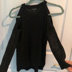 Black express cold shoulder sweater